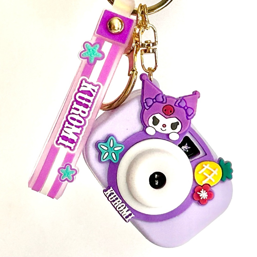 💜Kuromi Camera Adorable Wristlet Keychain Backpack Accessory
